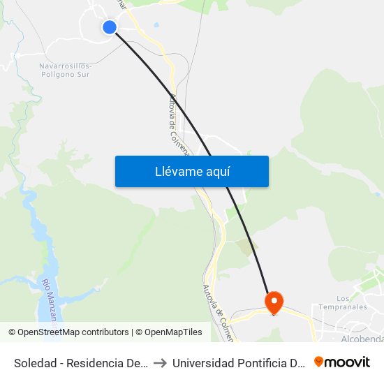 Soledad - Residencia De Ancianos to Universidad Pontificia De Comillas map