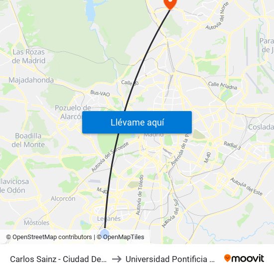 Carlos Sainz - Ciudad Del Automóvil to Universidad Pontificia De Comillas map
