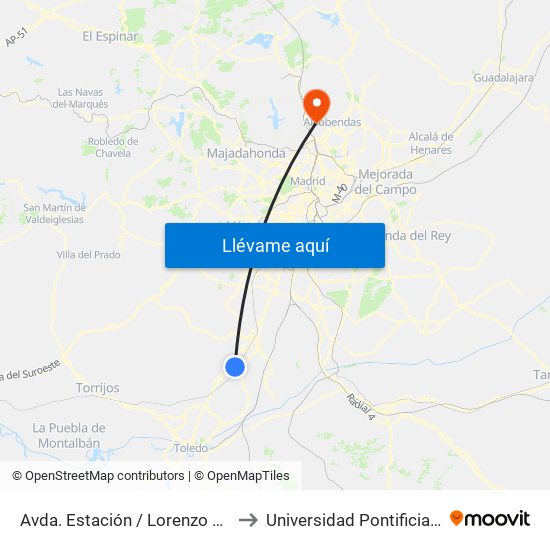 Avda. Estación / Lorenzo Carrillo, Yuncler to Universidad Pontificia De Comillas map