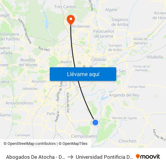 Abogados De Atocha - Dr. Marañón to Universidad Pontificia De Comillas map