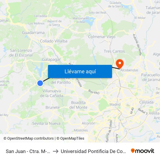 San Juan - Ctra. M-510 to Universidad Pontificia De Comillas map