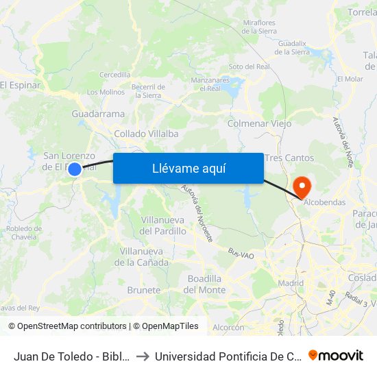 Juan De Toledo - Biblioteca to Universidad Pontificia De Comillas map