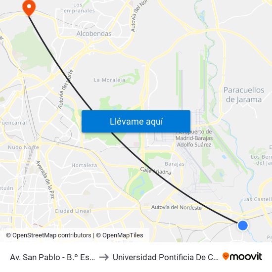 Av. San Pablo - B.º Estación to Universidad Pontificia De Comillas map