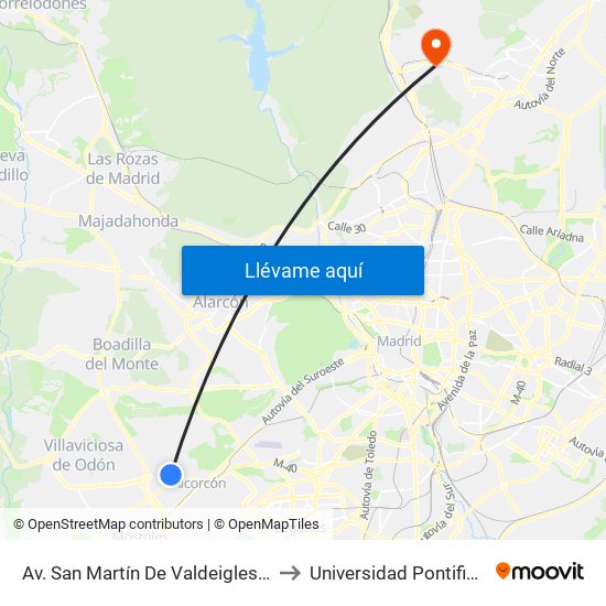 Av. San Martín De Valdeiglesias - Autocaravanas to Universidad Pontificia De Comillas map