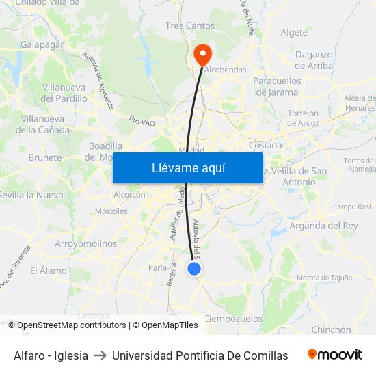 Alfaro - Iglesia to Universidad Pontificia De Comillas map