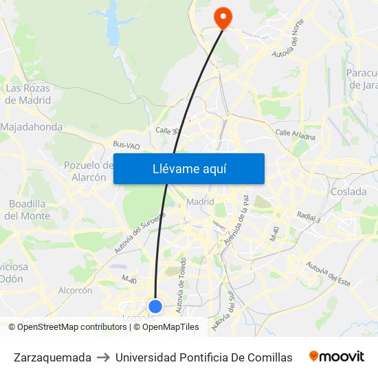 Zarzaquemada to Universidad Pontificia De Comillas map