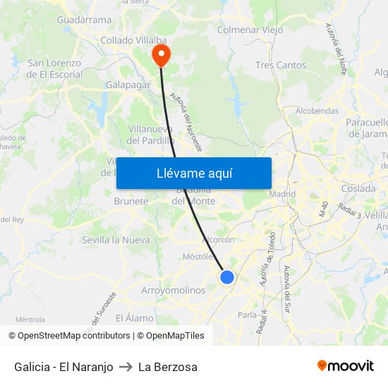 Galicia - El Naranjo to La Berzosa map