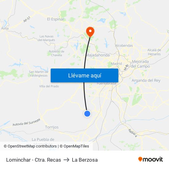 Lominchar - Ctra. Recas to La Berzosa map