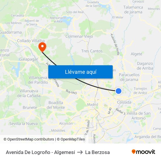 Avenida De Logroño - Algemesí to La Berzosa map