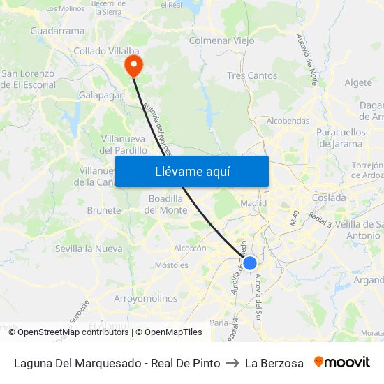 Laguna Del Marquesado - Real De Pinto to La Berzosa map