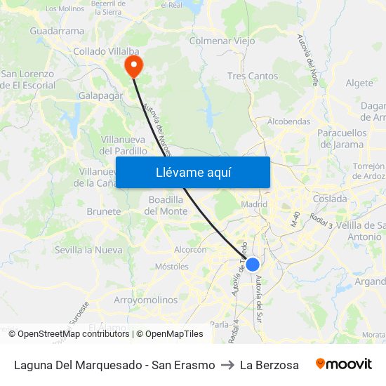 Laguna Del Marquesado - San Erasmo to La Berzosa map