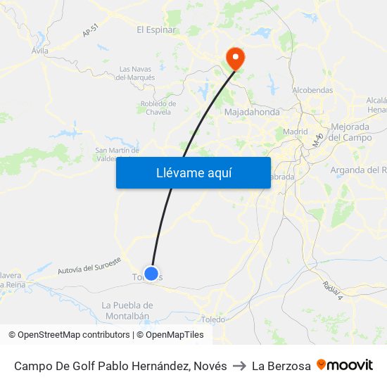 Campo De Golf Pablo Hernández, Novés to La Berzosa map
