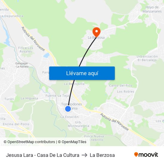 Jesusa Lara - Casa De La Cultura to La Berzosa map