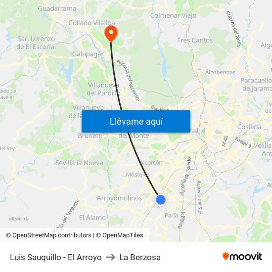 Luis Sauquillo - El Arroyo to La Berzosa map