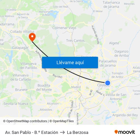 Av. San Pablo - B.º Estación to La Berzosa map