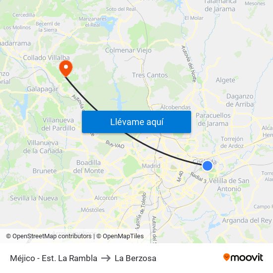 Méjico - Est. La Rambla to La Berzosa map
