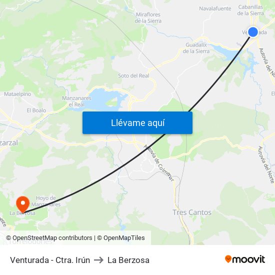 Venturada - Ctra. Irún to La Berzosa map