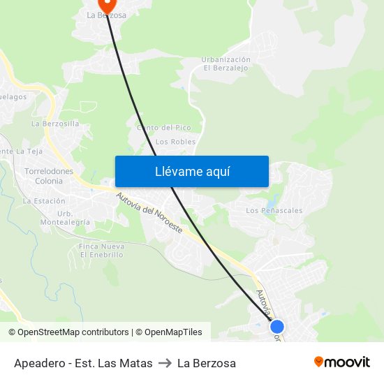 Apeadero - Est. Las Matas to La Berzosa map
