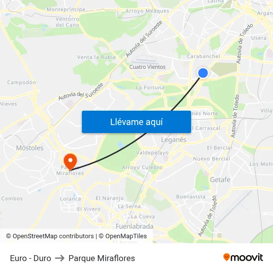 Euro - Duro to Parque Miraflores map