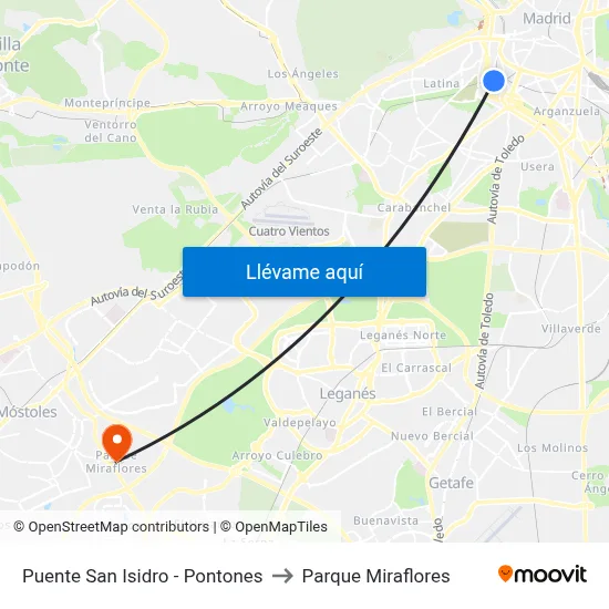 Puente San Isidro - Pontones to Parque Miraflores map
