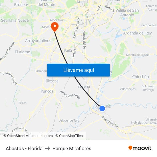 Abastos - Florida to Parque Miraflores map