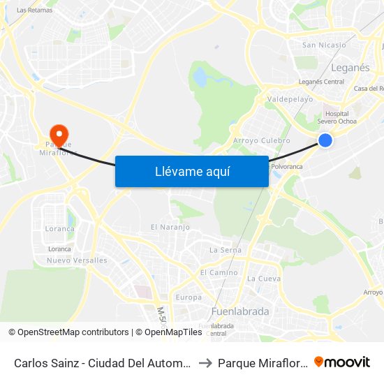 Carlos Sainz - Ciudad Del Automóvil to Parque Miraflores map