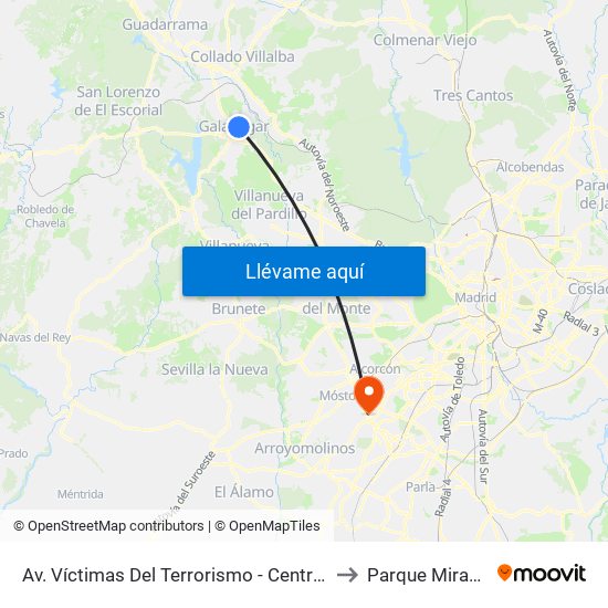 Av. Víctimas Del Terrorismo - Centro De Salud to Parque Miraflores map