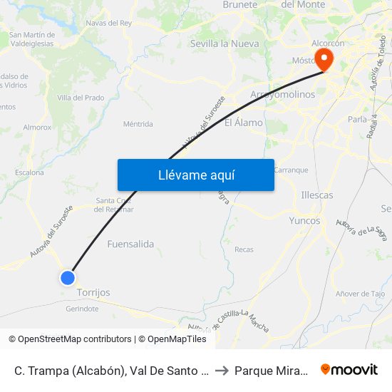 C. Trampa (Alcabón), Val De Santo Domingo to Parque Miraflores map