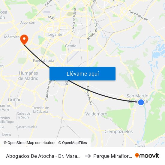 Abogados De Atocha - Dr. Marañón to Parque Miraflores map
