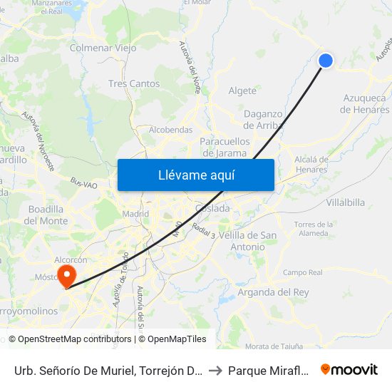 Urb. Señorío De Muriel, Torrejón Del Rey to Parque Miraflores map