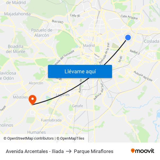 Avenida Arcentales - Iliada to Parque Miraflores map