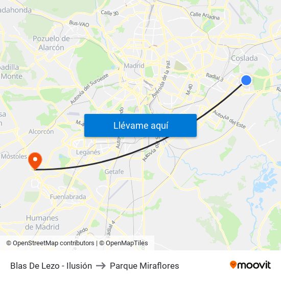Blas De Lezo - Ilusión to Parque Miraflores map