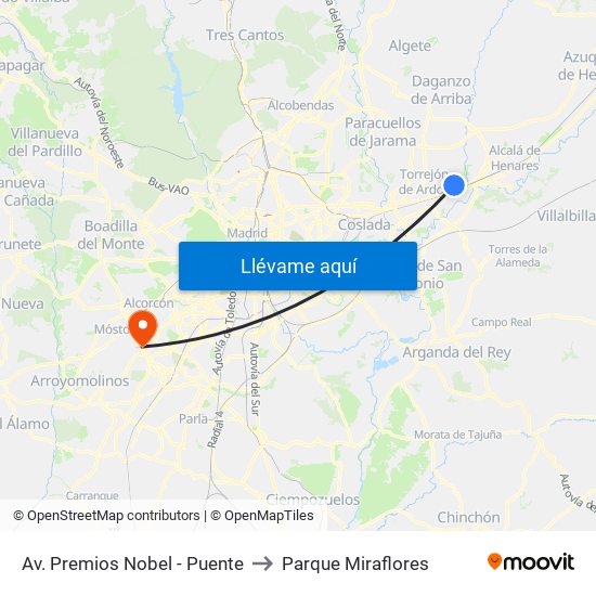 Av. Premios Nobel - Puente to Parque Miraflores map