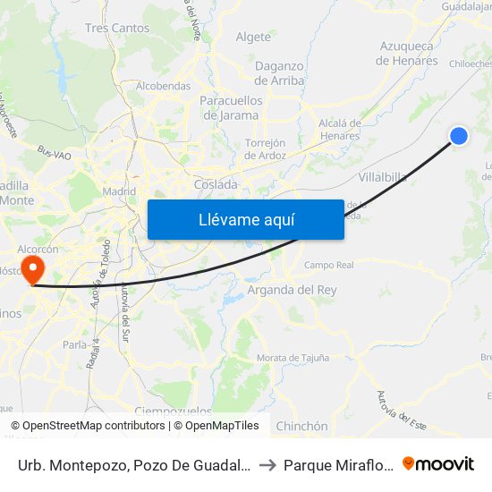 Urb. Montepozo, Pozo De Guadalajara to Parque Miraflores map