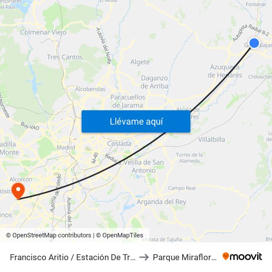 Francisco Aritio / Estación De Tren to Parque Miraflores map