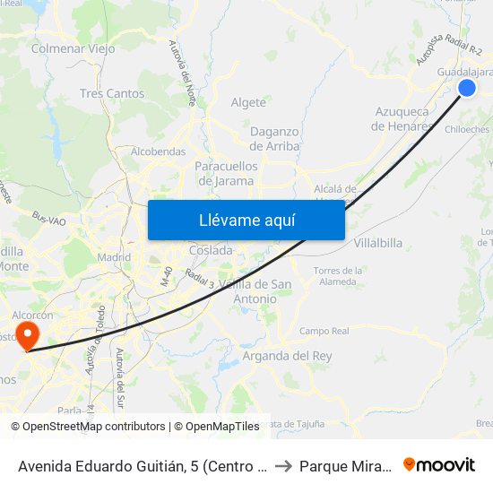 Avenida Eduardo Guitián, 5 (Centro Comercial) to Parque Miraflores map