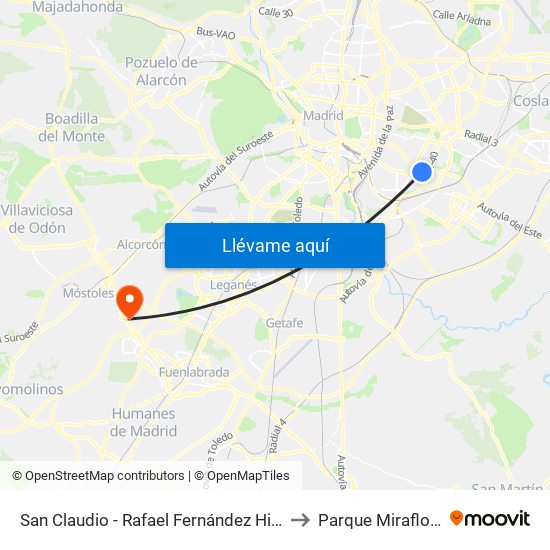 San Claudio - Rafael Fernández Hijicos to Parque Miraflores map