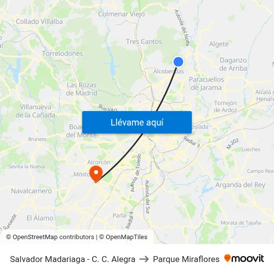 Salvador Madariaga - C. C. Alegra to Parque Miraflores map
