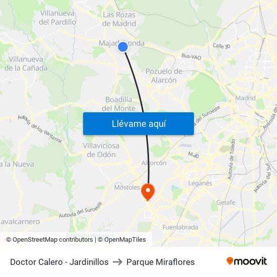 Doctor Calero - Jardinillos to Parque Miraflores map