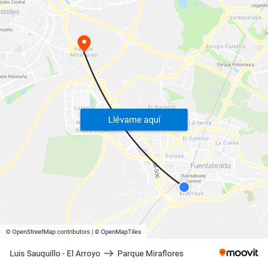 Luis Sauquillo - El Arroyo to Parque Miraflores map