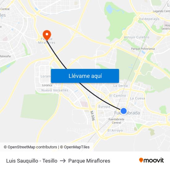 Luis Sauquillo - Tesillo to Parque Miraflores map