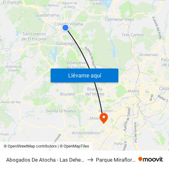 Abogados De Atocha - Las Dehesas to Parque Miraflores map