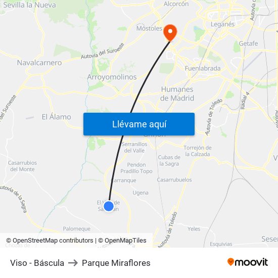 Viso - Báscula to Parque Miraflores map