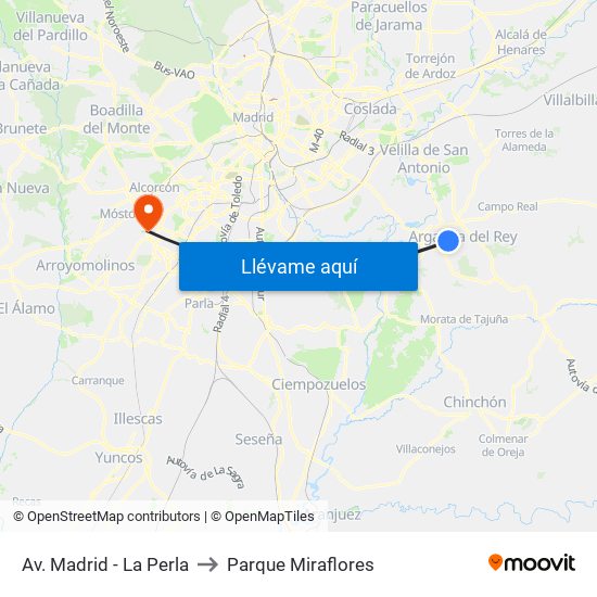 Av. Madrid - La Perla to Parque Miraflores map