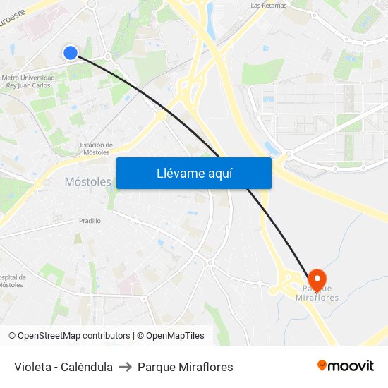 Violeta - Caléndula to Parque Miraflores map