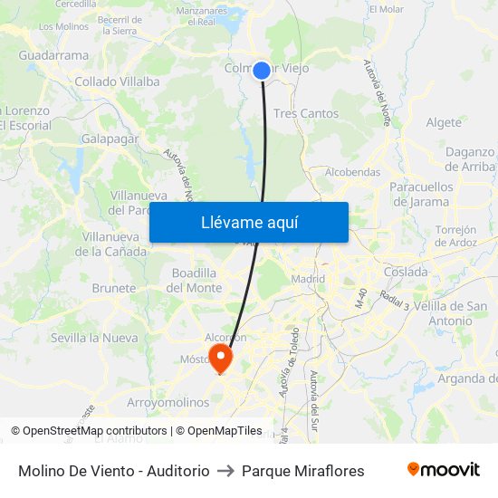 Molino De Viento - Auditorio to Parque Miraflores map