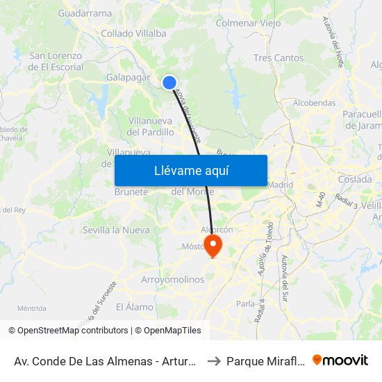 Av. Conde De Las Almenas - Arturo Pacios to Parque Miraflores map