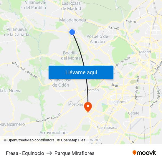 Fresa - Equinocio to Parque Miraflores map