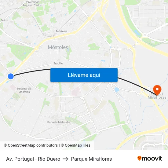 Av. Portugal - Rio Duero to Parque Miraflores map
