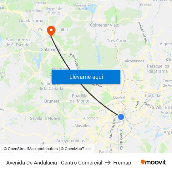 Avenida De Andalucía - Centro Comercial to Fremap map
